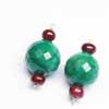 Natural Green Emerald Red Ruby Faceted Round Cut Roundel Beads 2 Beads Pair and Size 11mm approx. 